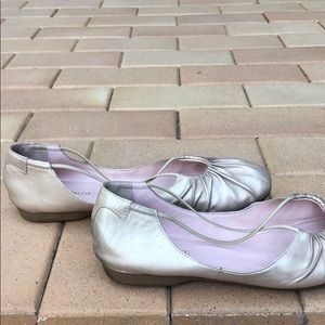 Taryn Rose Shoes - Taryn Rose gold Alessandra leather ballet flats Taryn Rose Shoes - Taryn Rose gold Alessandra leather ballet flats